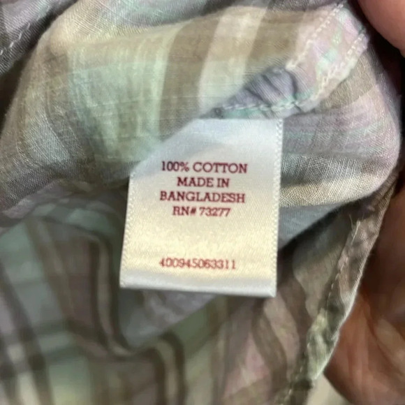 Imperfect juniors plaid shirt button down SO collar shirt size medium - Picture 6 of 7